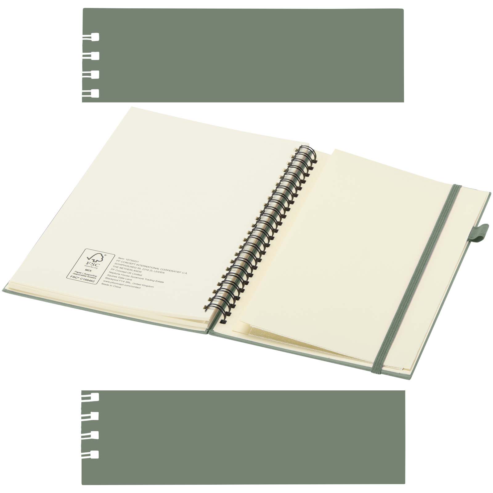 JournalBooks Cahier à spirales Liss A5 à couverture rigide en plastique recyclé