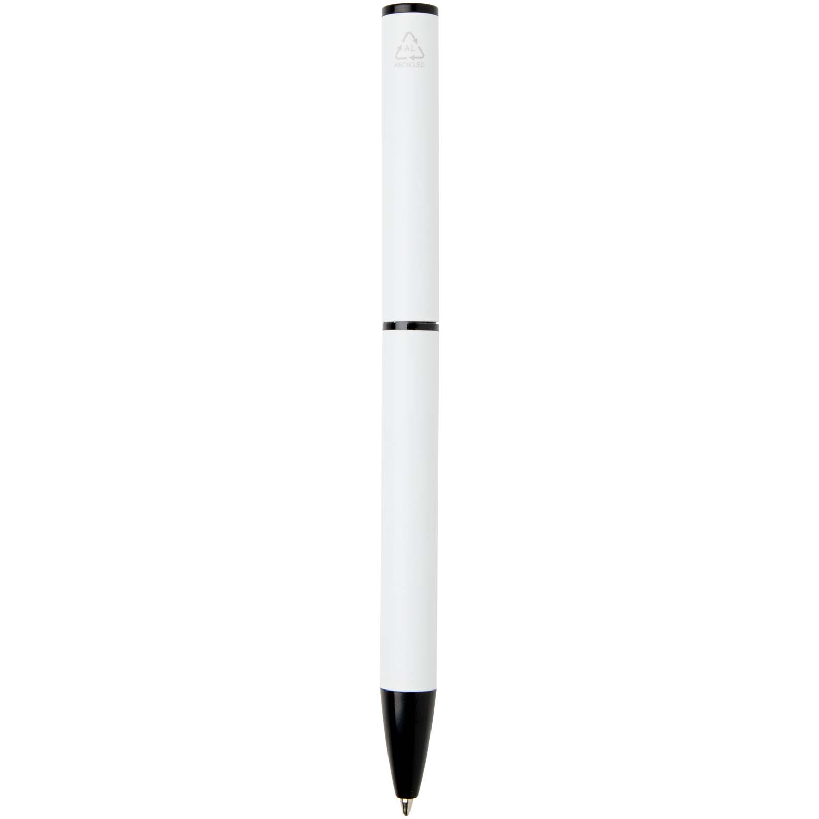 Stylo à bille à ressort en aluminium recyclé Verton avec capuchon (encre bleue)