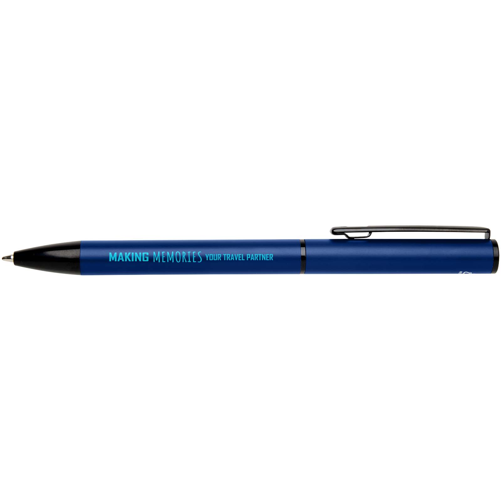 Stylo à bille à ressort en aluminium recyclé Verton avec capuchon (encre bleue)