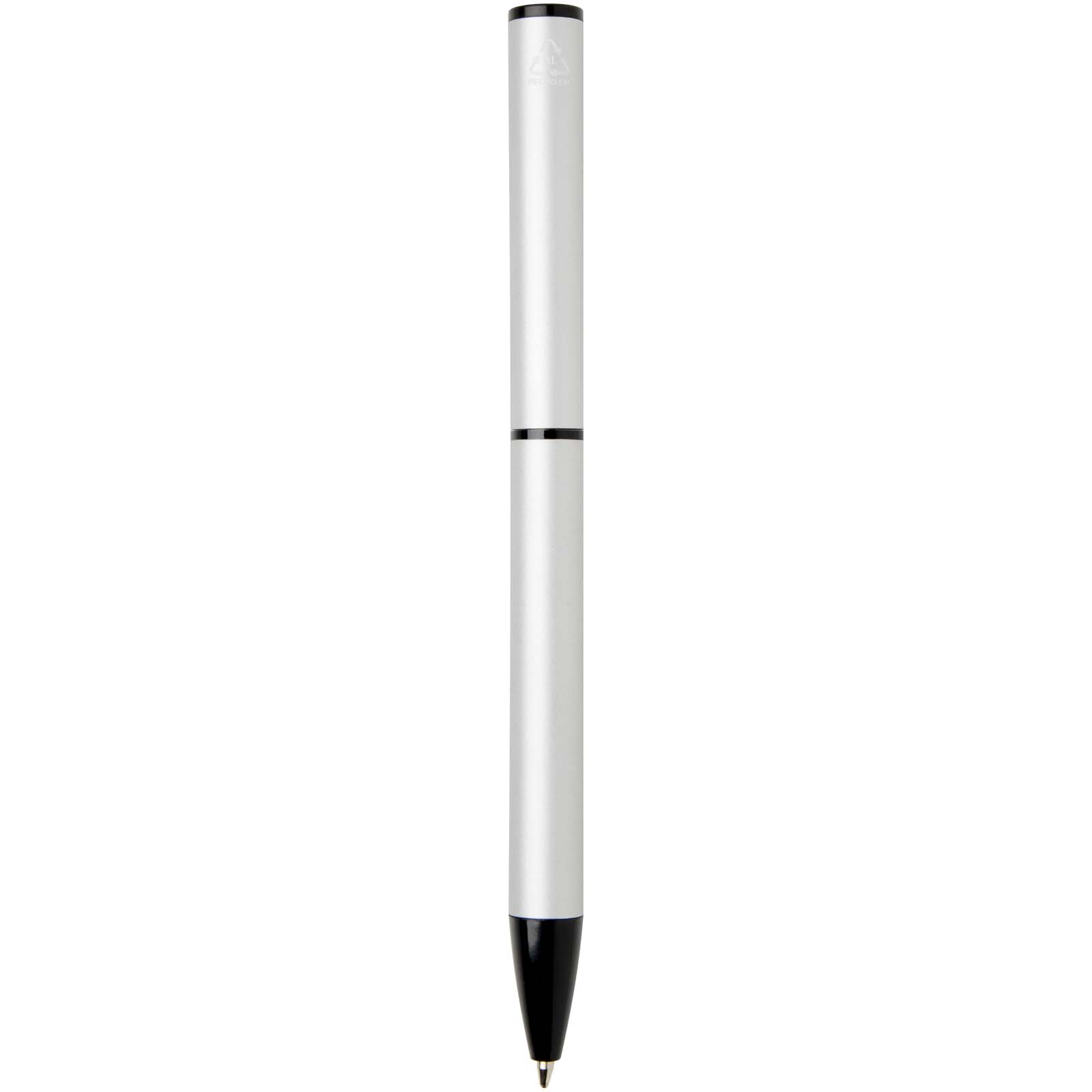 Stylo à bille à ressort en aluminium recyclé Verton avec capuchon (encre bleue)