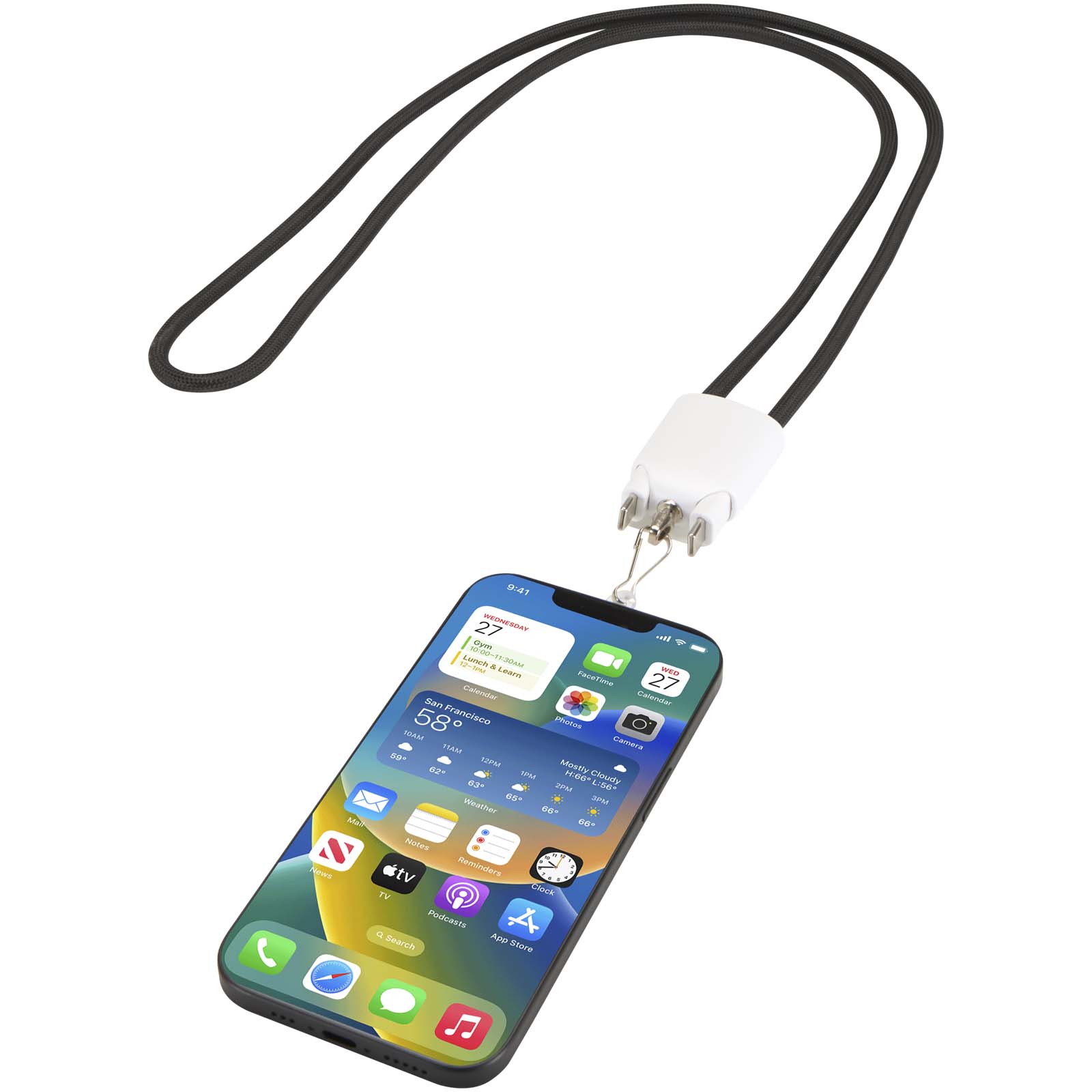 Câble de recharge Ion 65 W 5-en-1 avec lanière en plastique recyclé