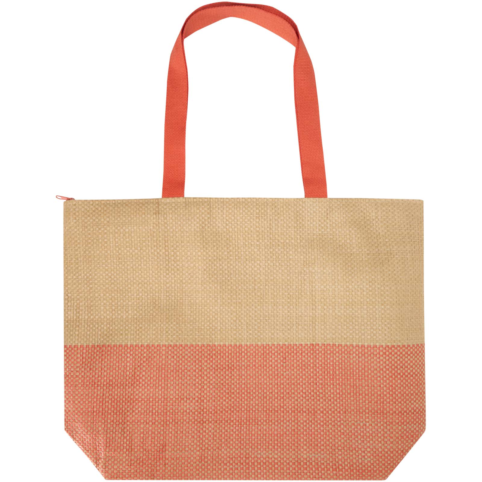 Grand sac fourre-tout en papier paille Rhythm avec fermeture à glissière, 21 L