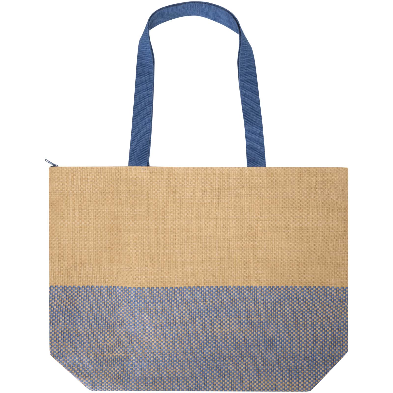 Grand sac fourre-tout en papier paille Rhythm avec fermeture à glissière, 21 L
