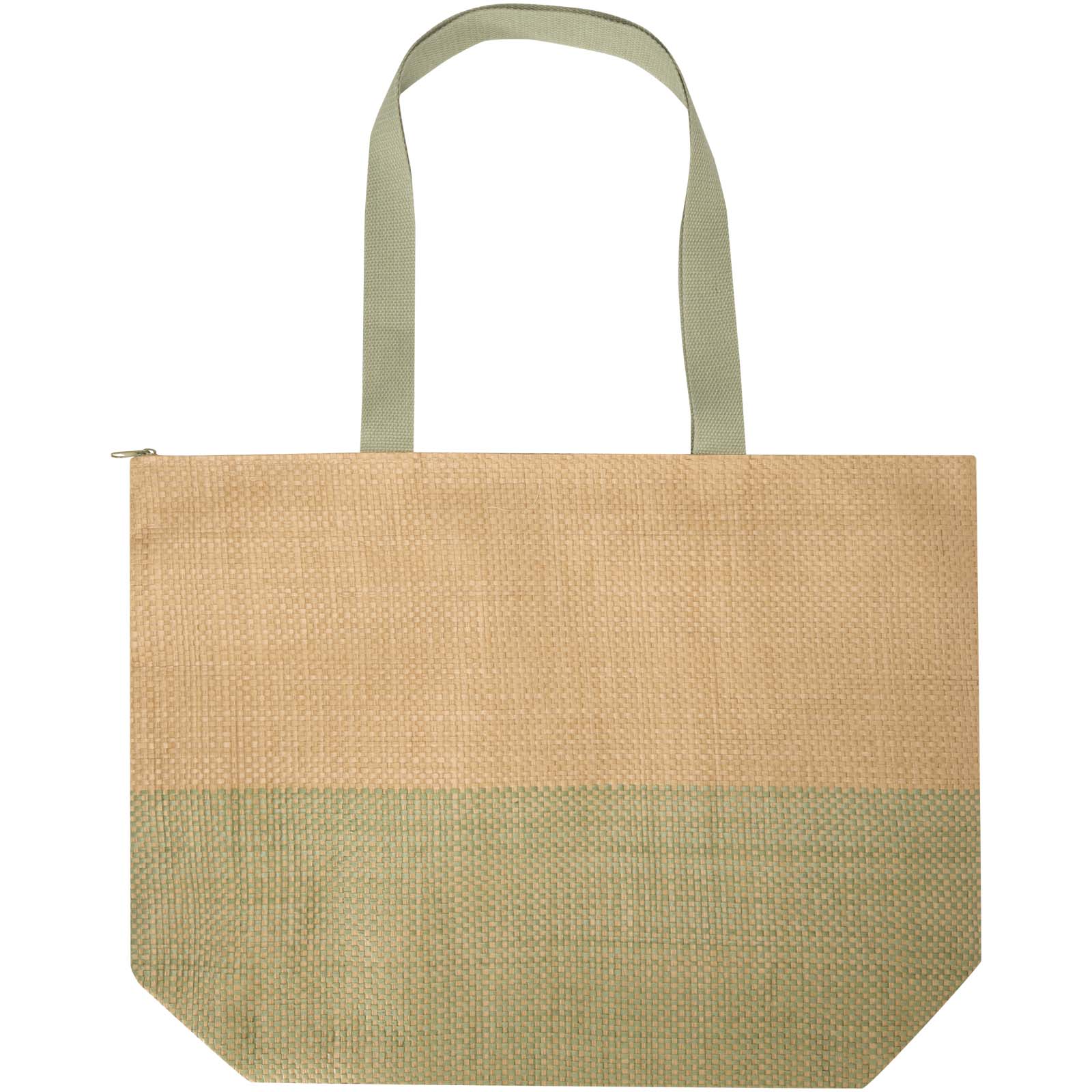Grand sac fourre-tout en papier paille Rhythm avec fermeture à glissière, 21 L