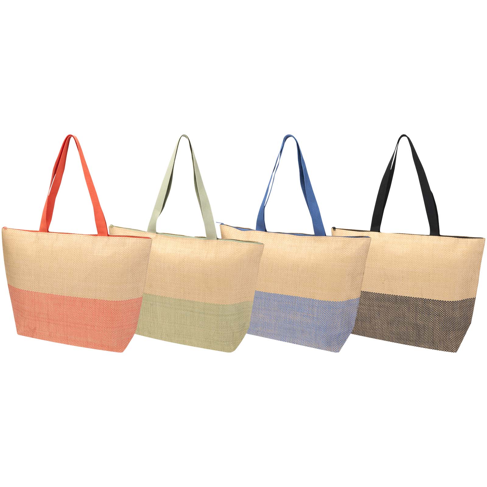 Grand sac fourre-tout en papier paille Rhythm avec fermeture à glissière, 21 L