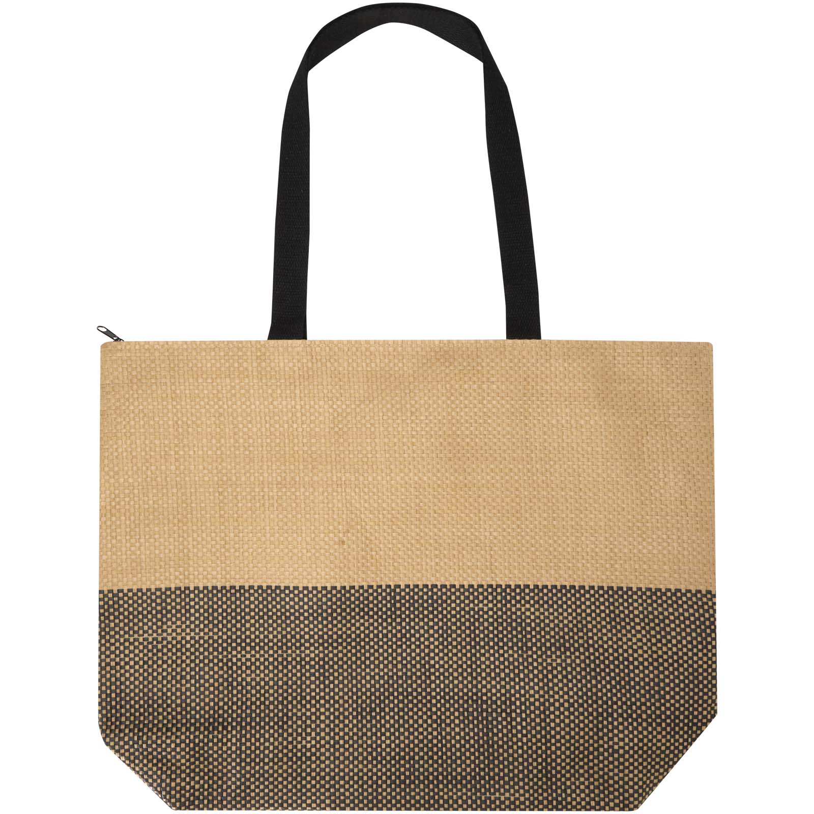 Grand sac fourre-tout en papier paille Rhythm avec fermeture à glissière, 21 L
