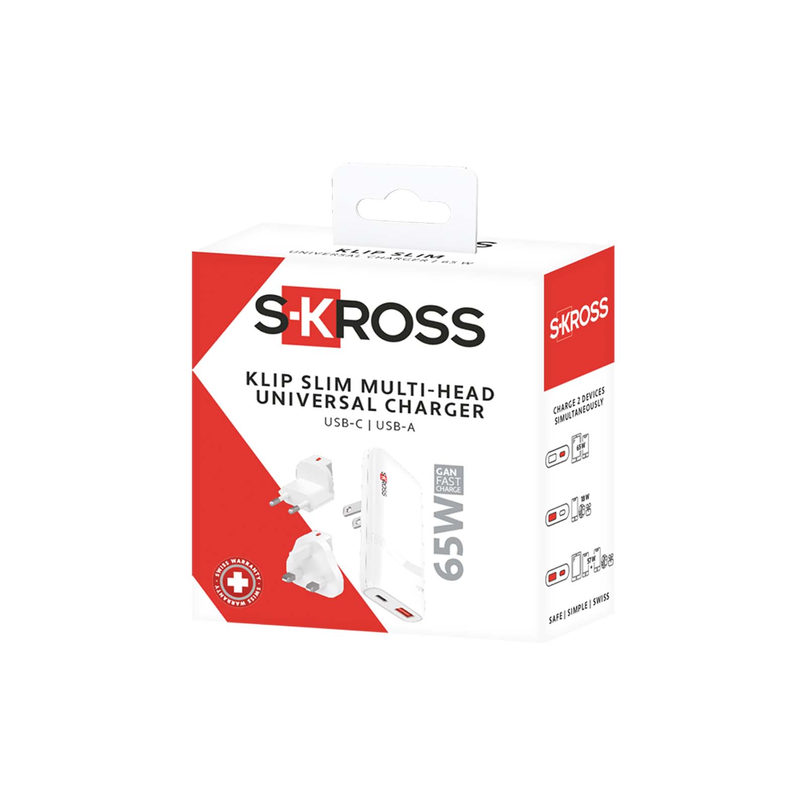 Chargeur multi-têtes SKROSS® Klip Slim 65 W