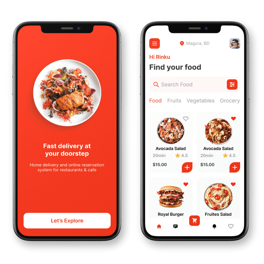 Food Delivery app development services - premium app developer 1