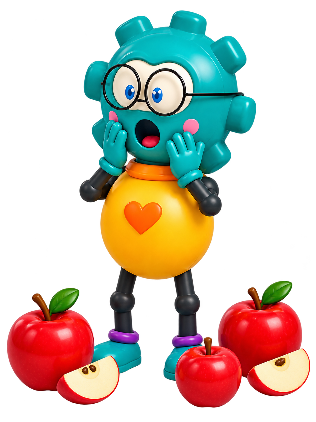 CMG character with apples