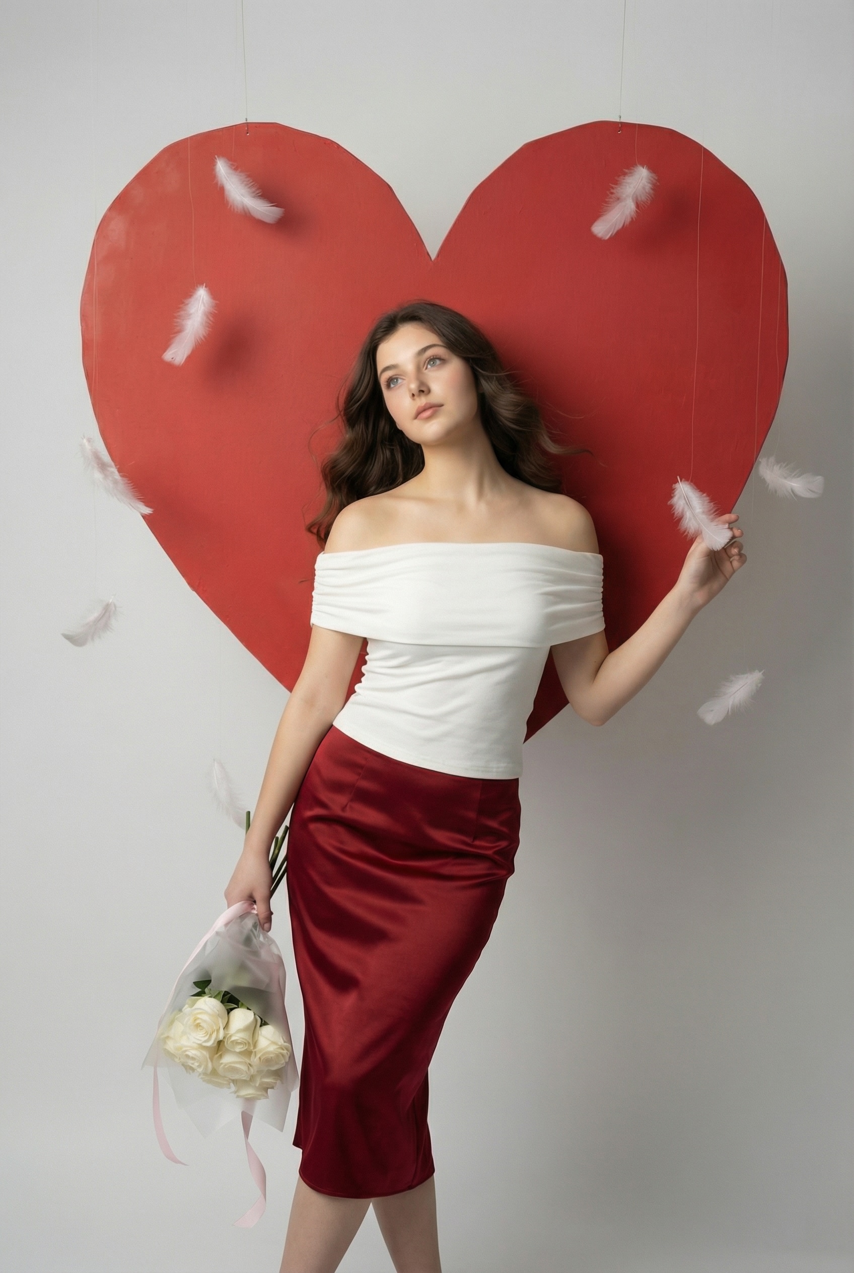 Serene Valentine Editorial Portrait AI image template preview