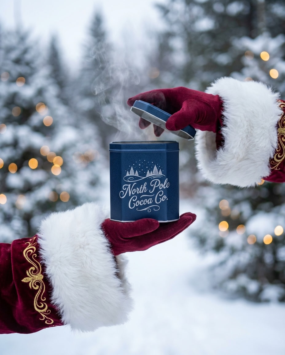 The sweetest feeling of winter. AI image template preview