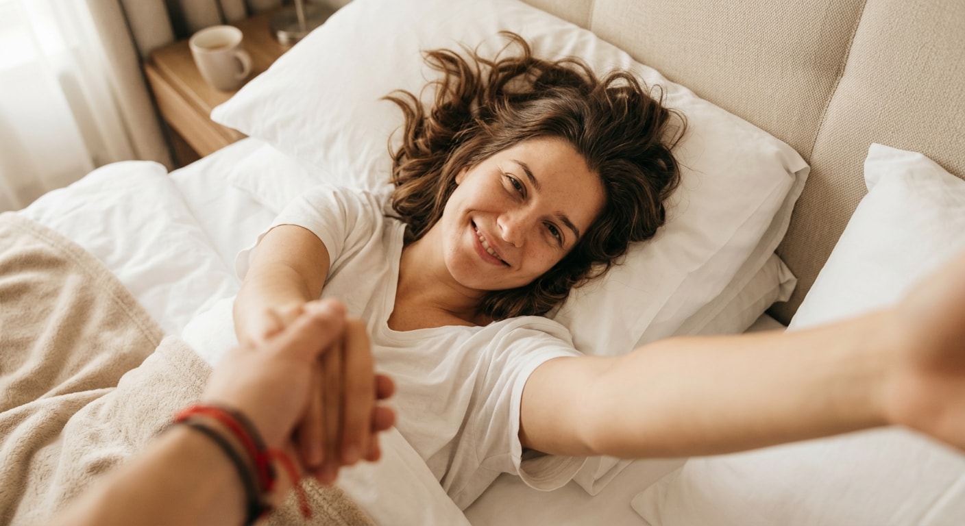 Candid Morning Bedside Selfie AI image template preview