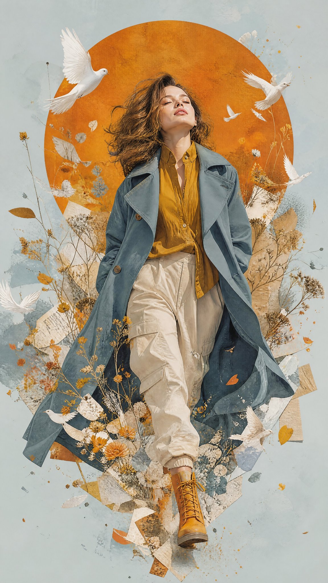 Mixed Media Editorial Woman Illustration example 2