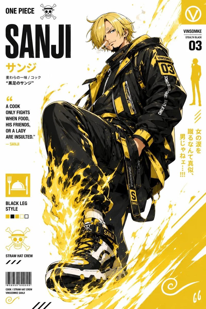 Anime Streetwear Character Poster AI image template preview