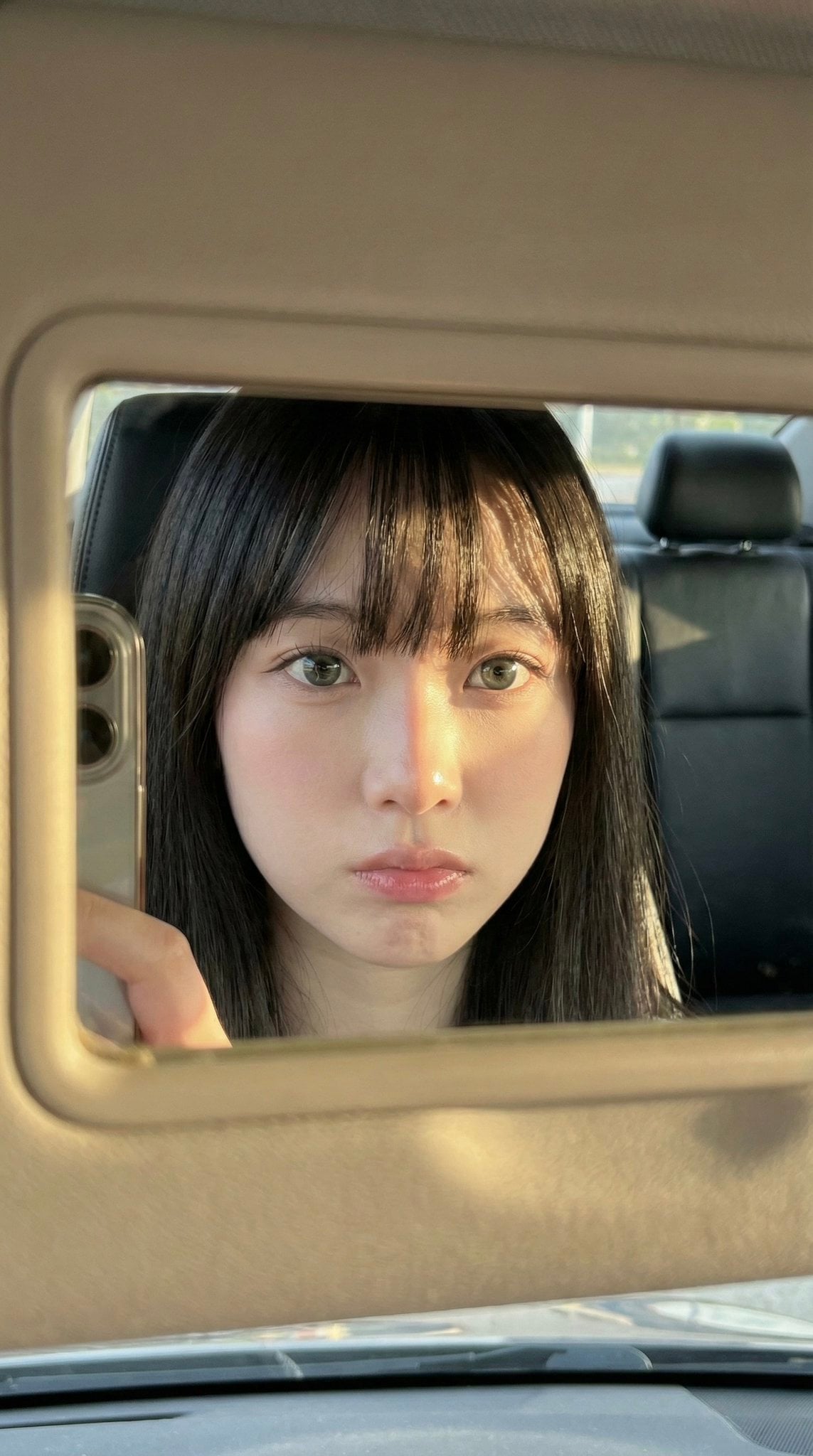 Car Sun Visor Vanity Mirror Close Up AI image template preview