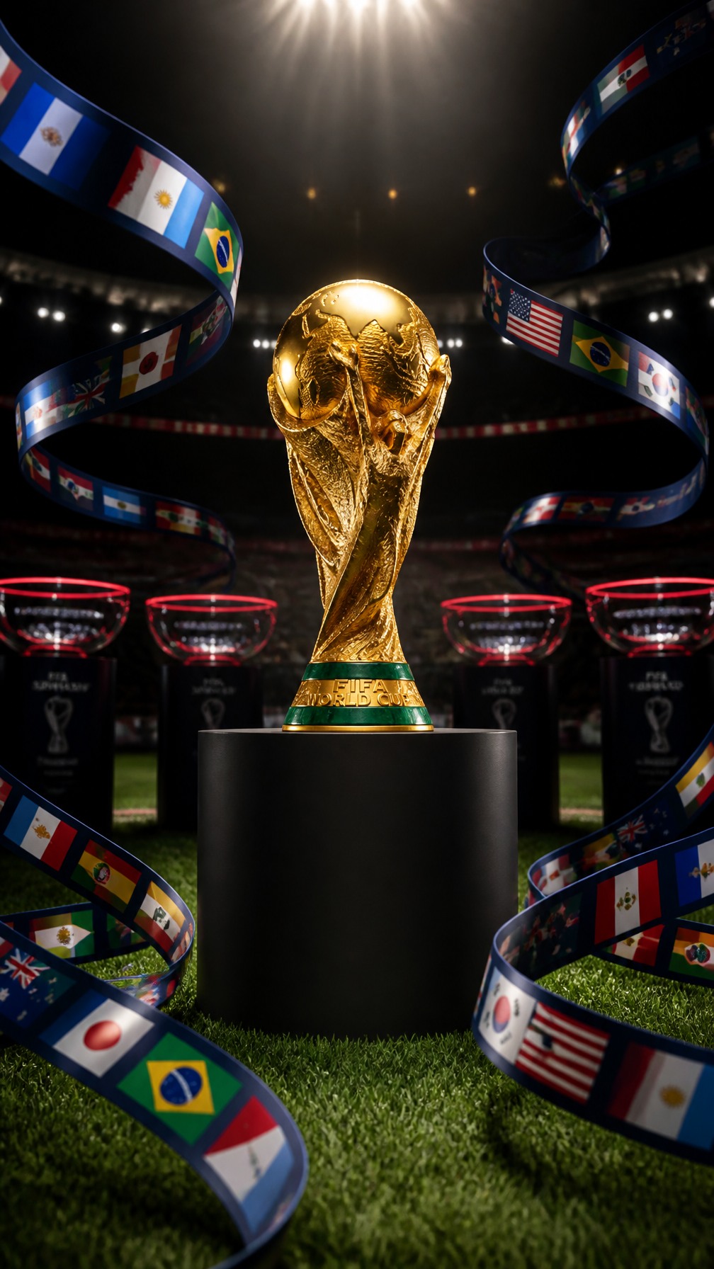 FIFA World Cup Trophy — Flag Ribbons Hero AI template preview