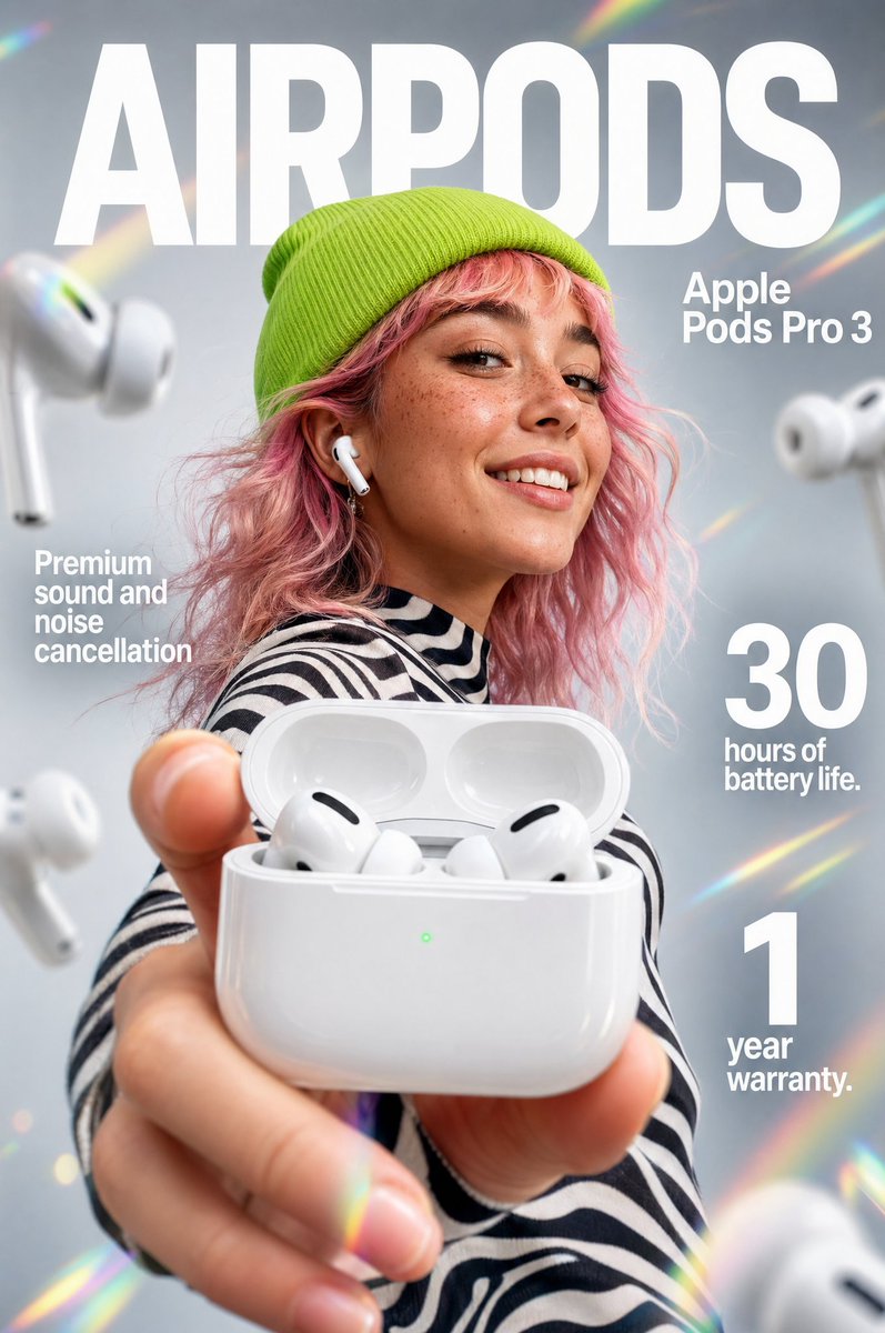 gpt2-e-commerce-main-image-e-commerce-earbuds-infographic-prompt AI image template preview
