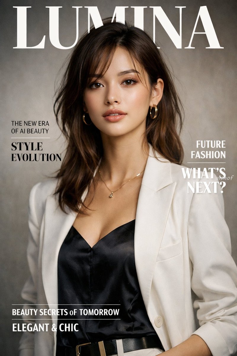Fashion Magazine Cover Portrait AI image template preview