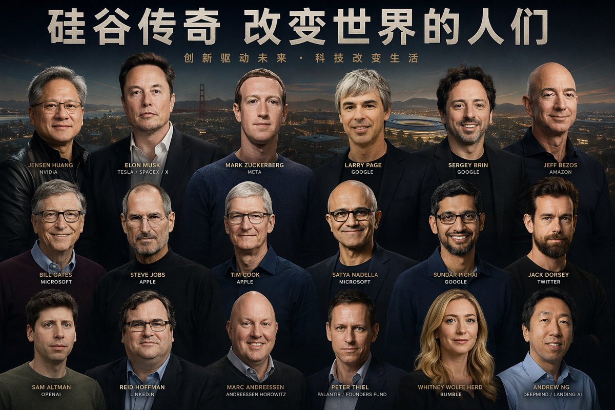 Tech Leaders Poster with Facial Recognition AI image template preview