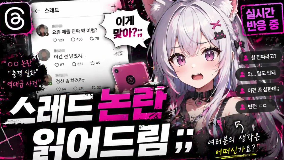 Anime VTuber Reaction Thumbnail AI image template preview