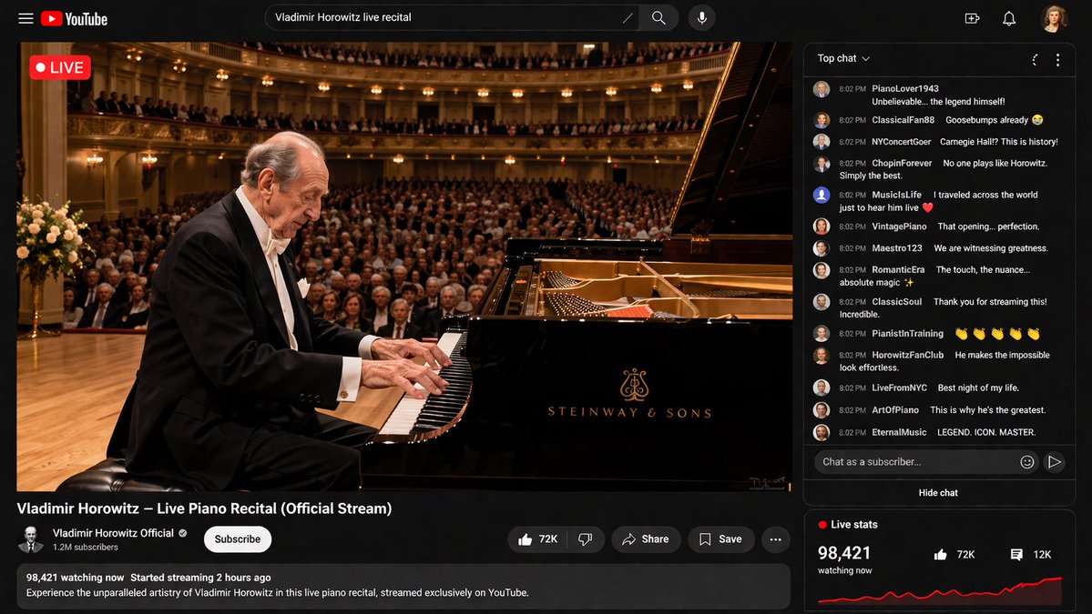 Classic Pianist Live Stream AI image template preview