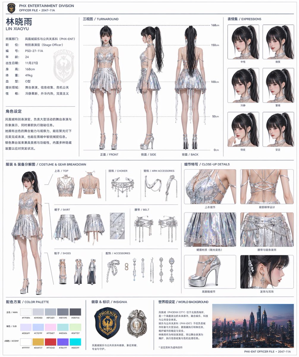 Official Style Character Concept Sheet Prompt AI image template preview