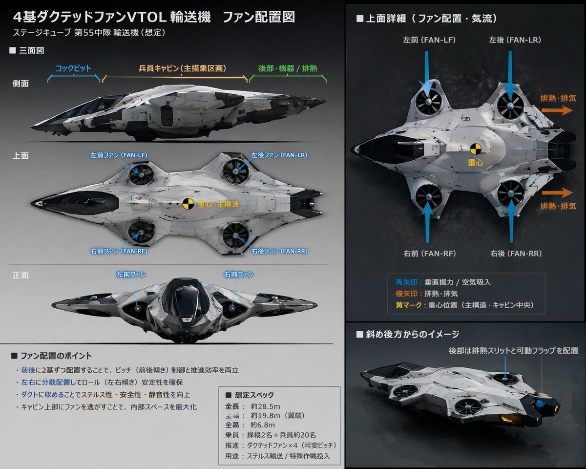 Sci-Fi VTOL Aircraft Technical Spec Sheet AI image template preview