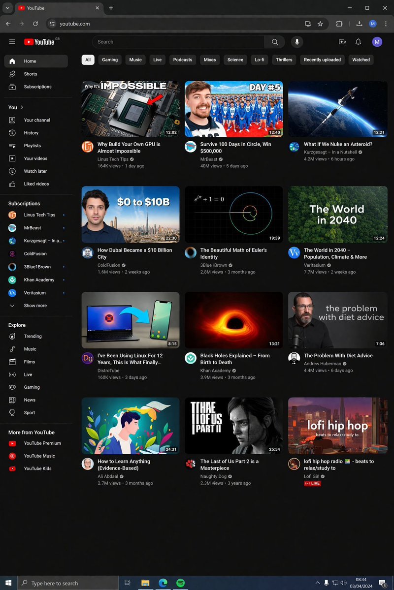 YouTube Dark Mode Desktop UI Mockup AI image template preview