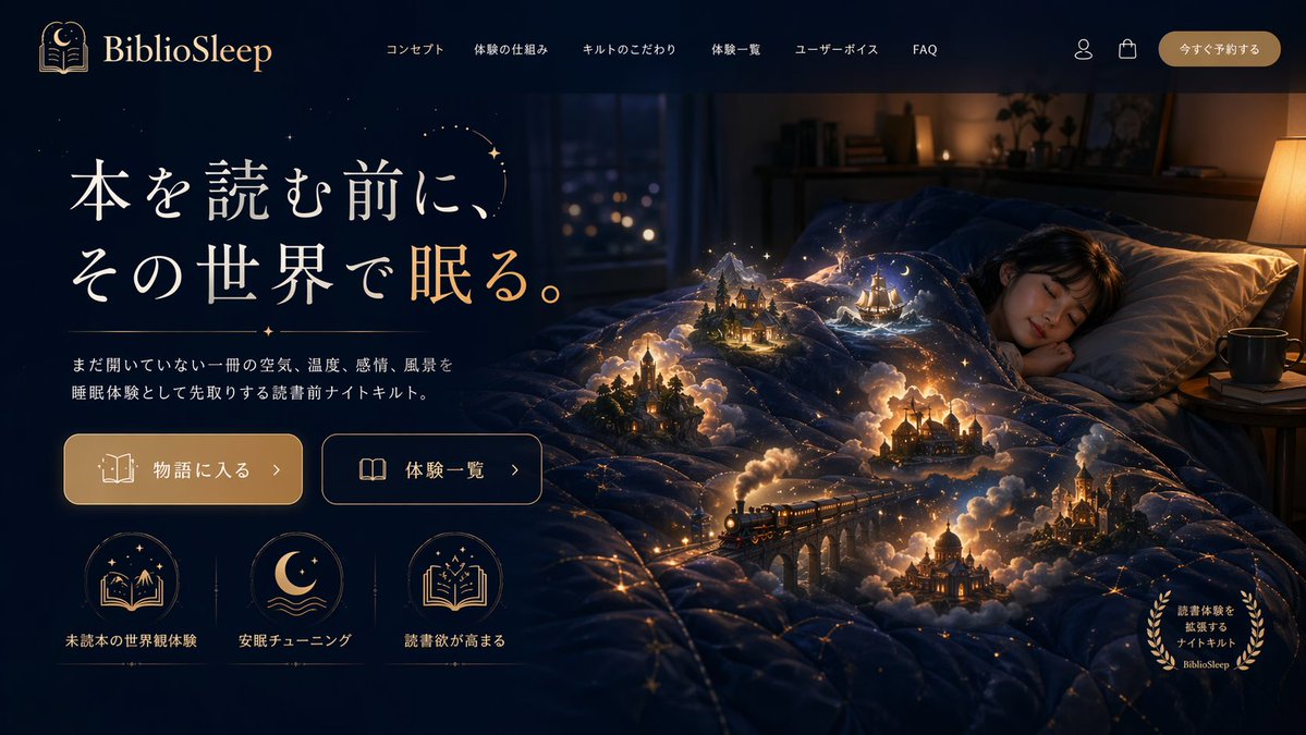 Magical Sleep Website Mockup AI image template preview