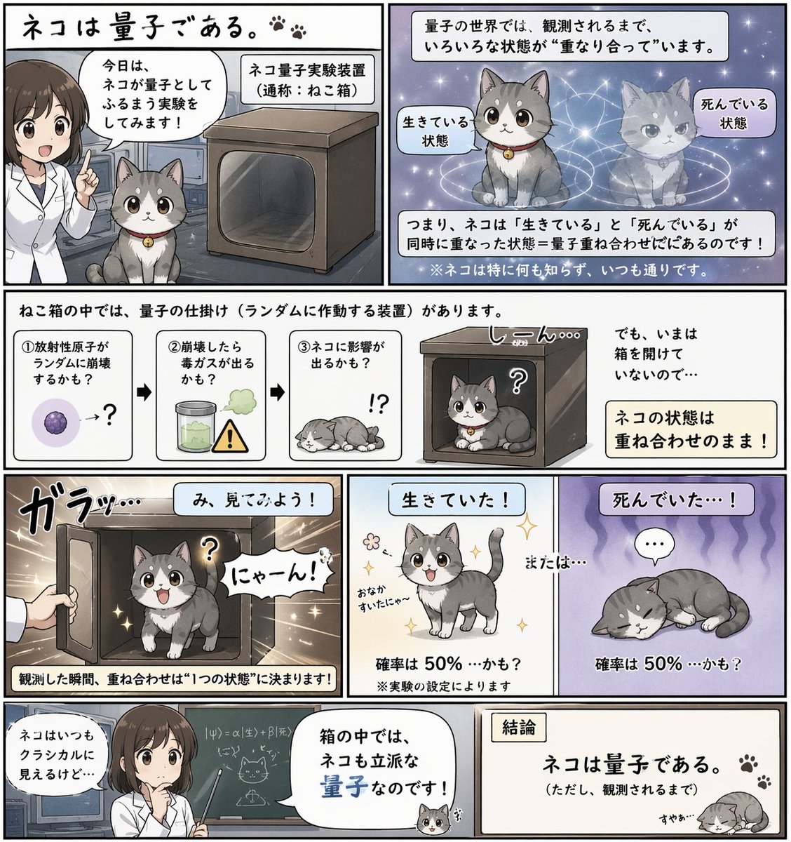 Quantum Cat Manga AI image template preview
