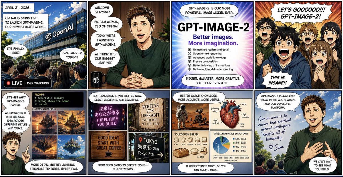 Eight Panel Manga Story AI image template preview
