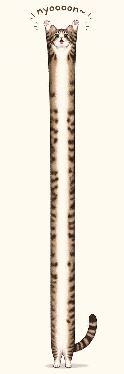 Long Stretching Tabby Cat AI image template preview