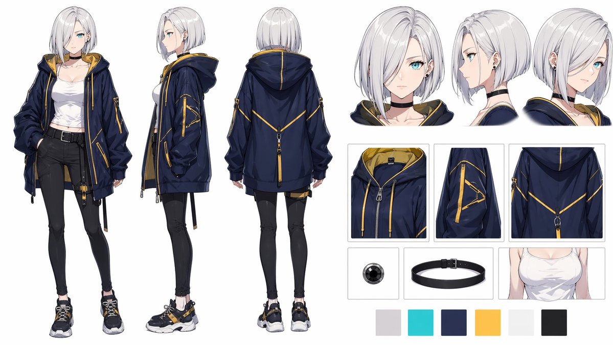 Anime Streetwear Character Sheet AI image template preview