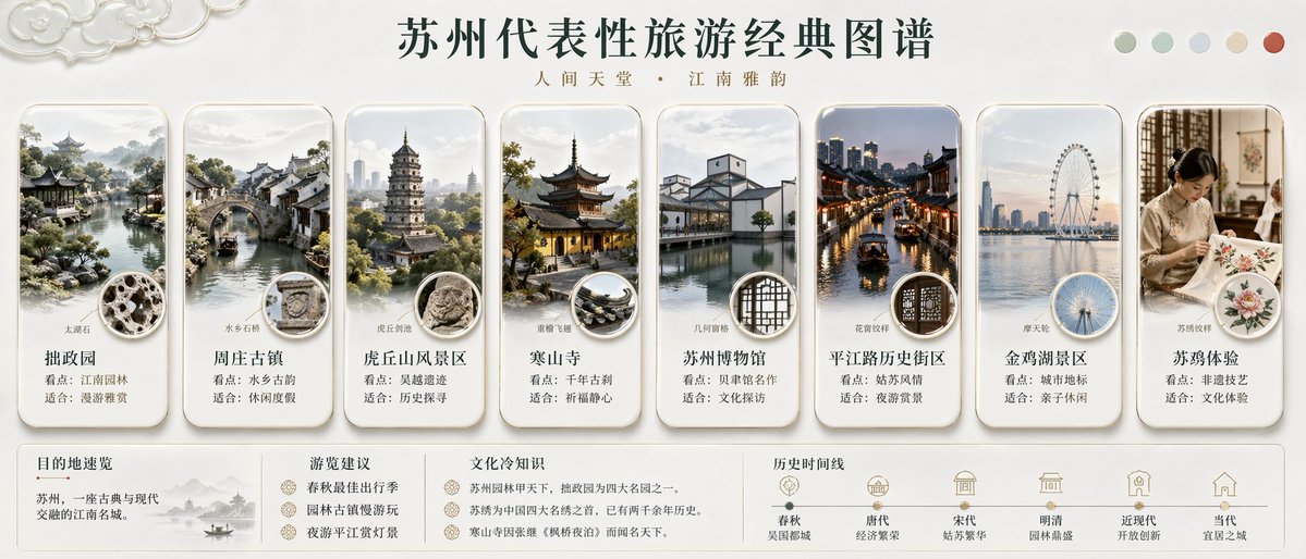 Suzhou Classic Travel Infographic AI image template preview