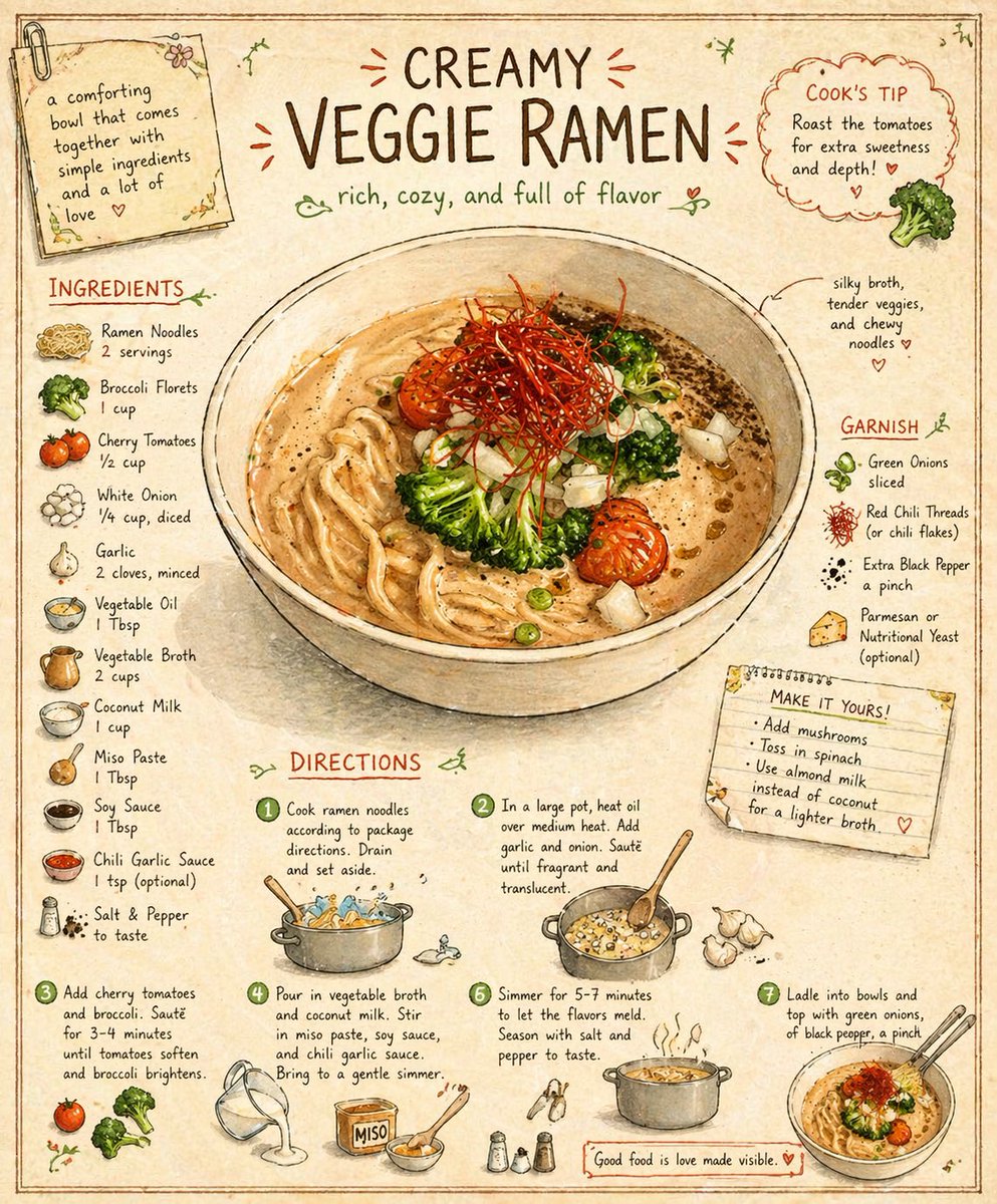 Vintage Cookbook Illustration AI image template preview