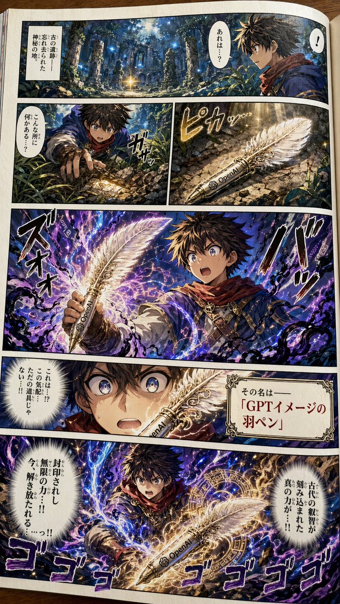Japanese Shonen Manga Page AI image template preview