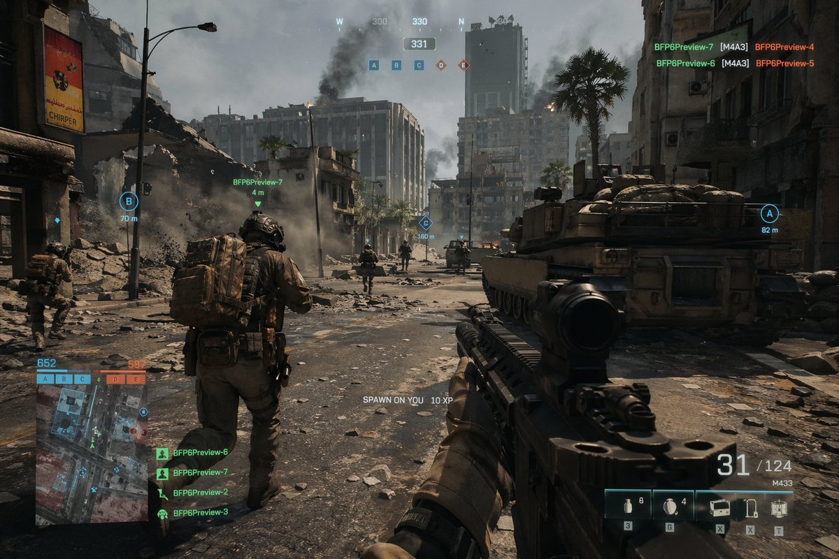 Battlefield In-game Screenshot Prompt AI image template preview