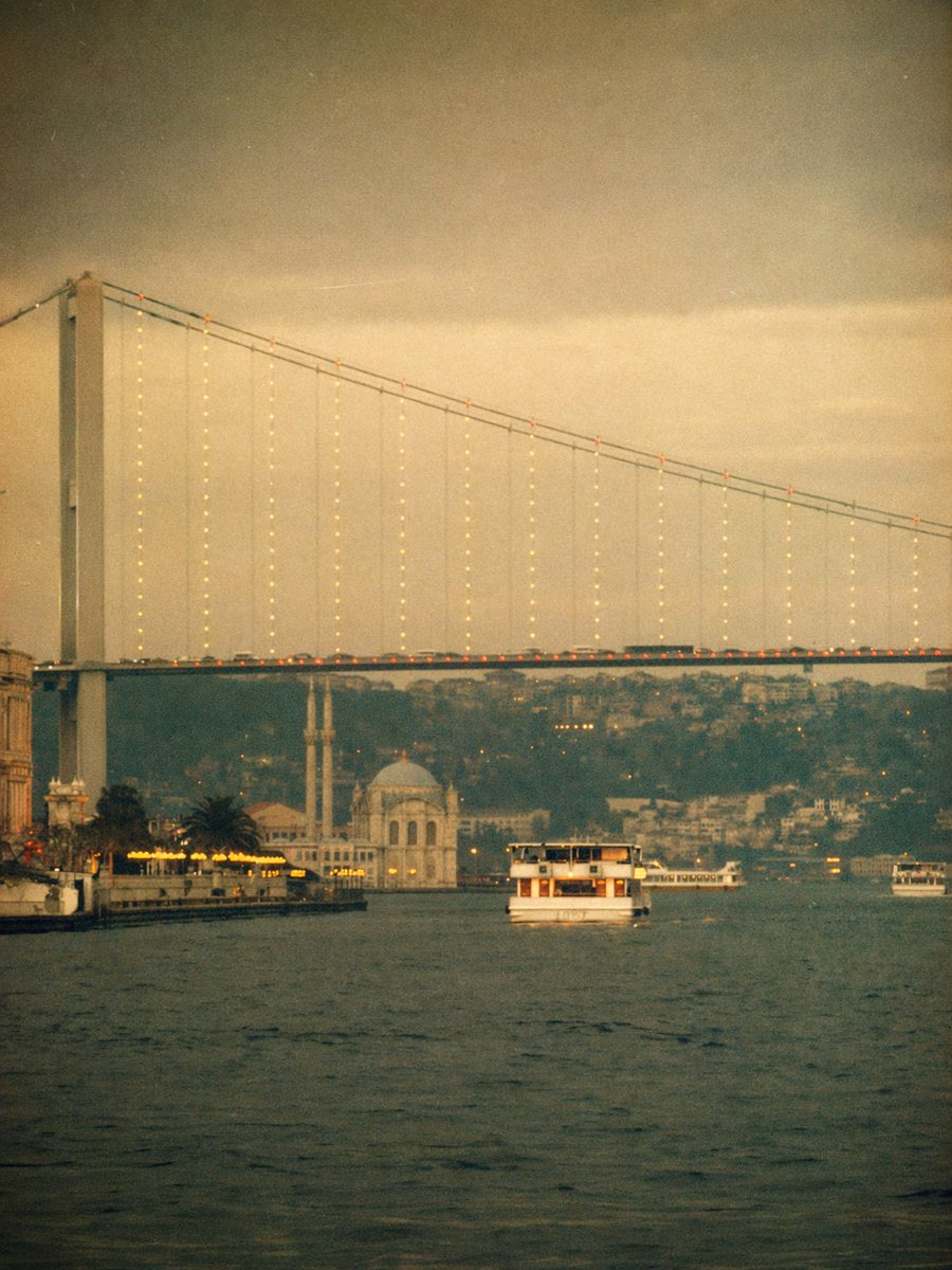 Vintage Bosphorus Bridge Ferry Scene AI image template preview