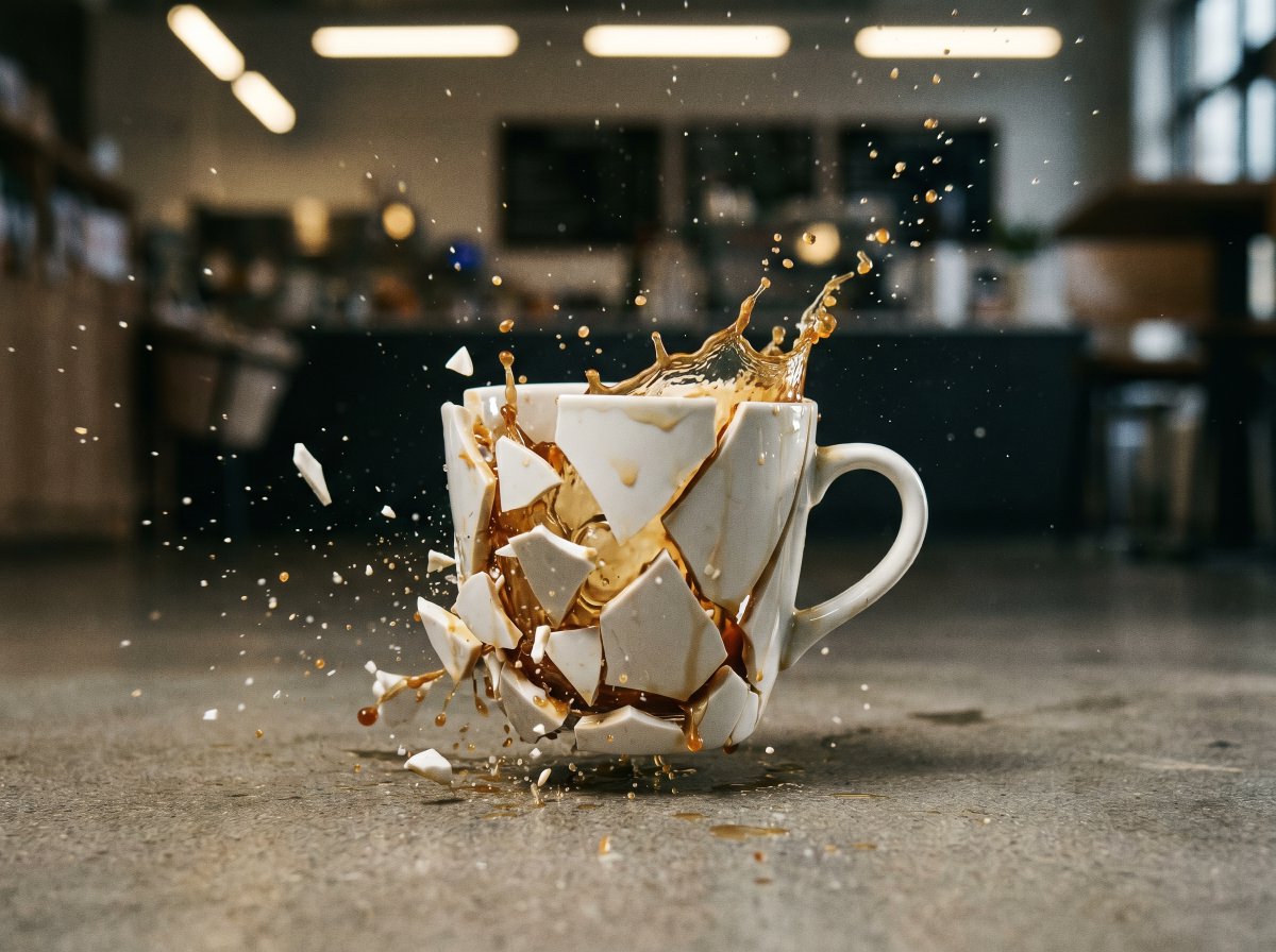 High-Speed Shattering Coffee Mug AI image template preview
