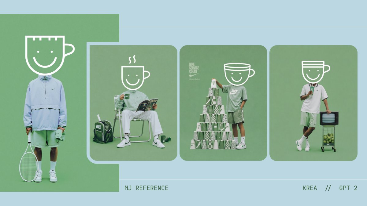 Monochrome Tennis Streetwear Moodboard AI image template preview