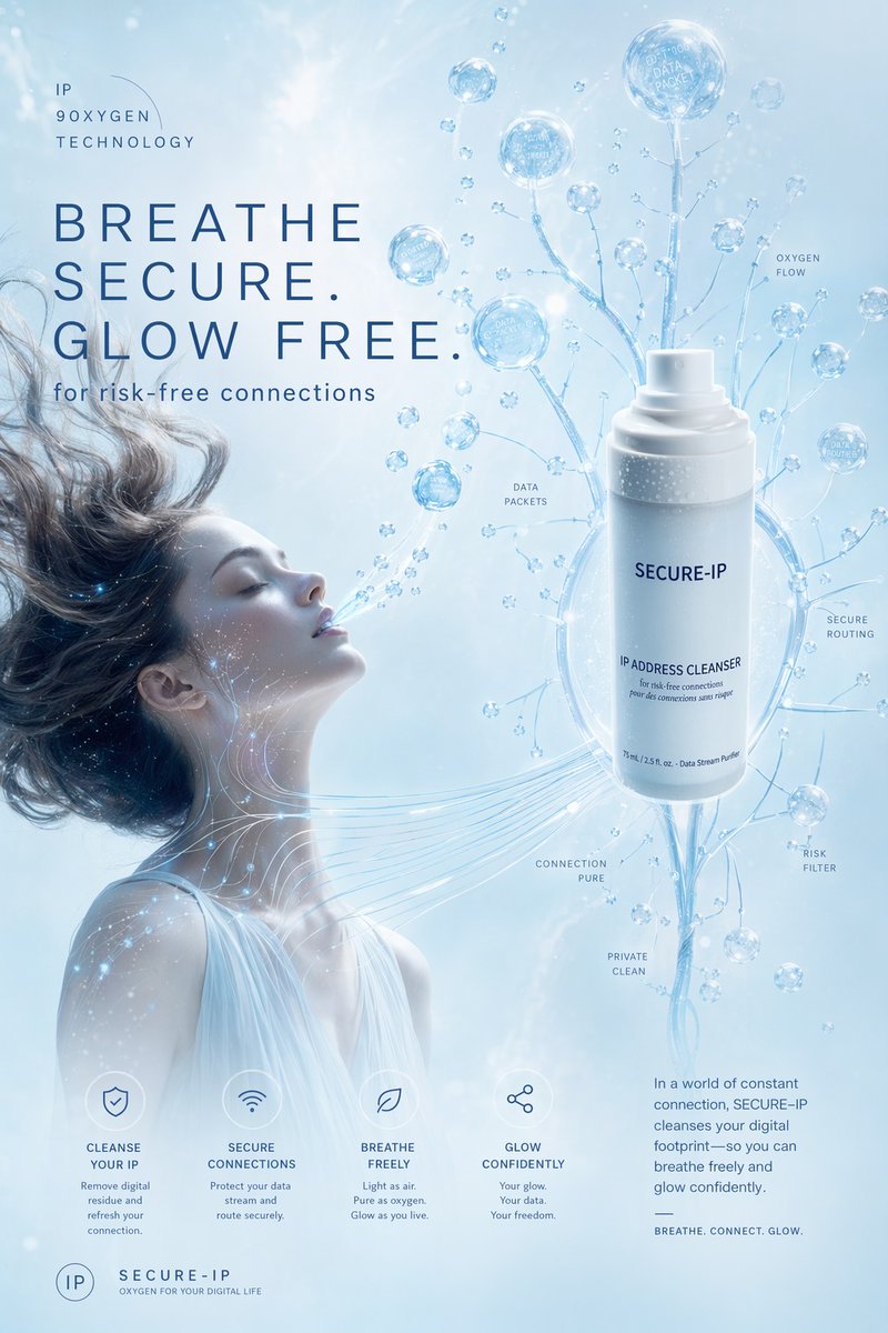 Futuristic Secure-IP Ad Poster AI image template preview