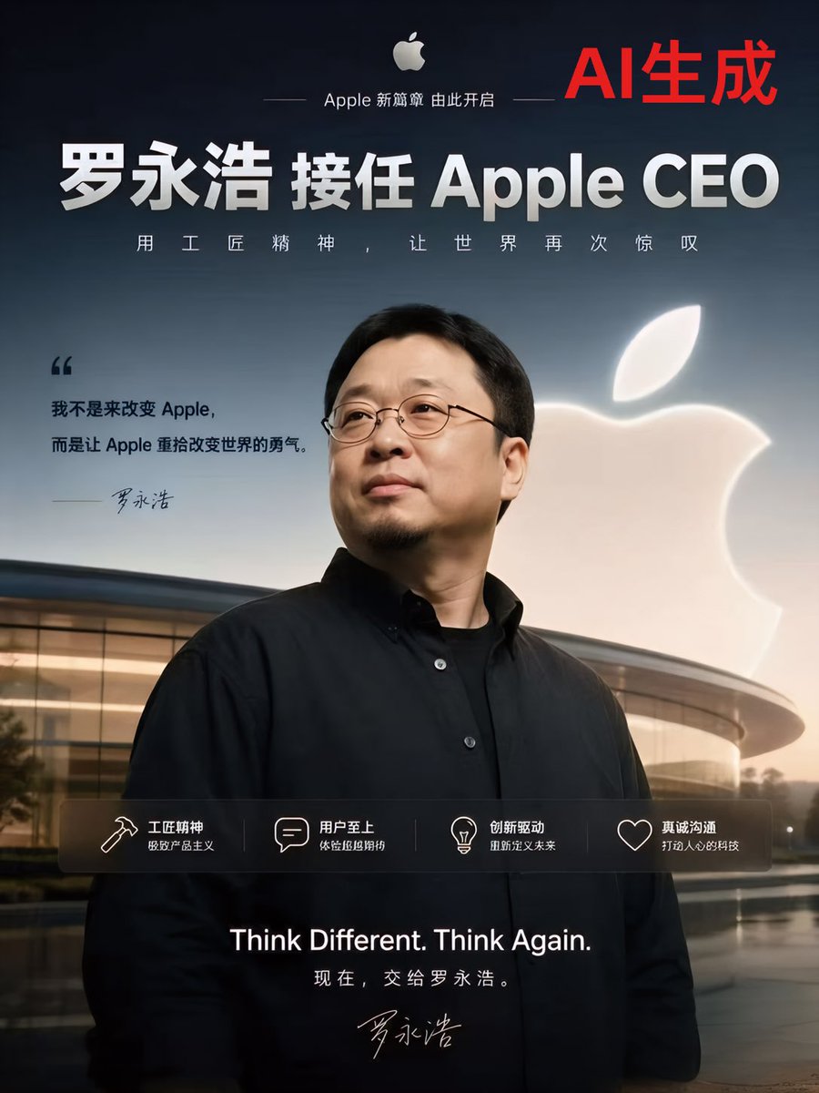 Apple-Style CEO Announcement Poster AI image template preview