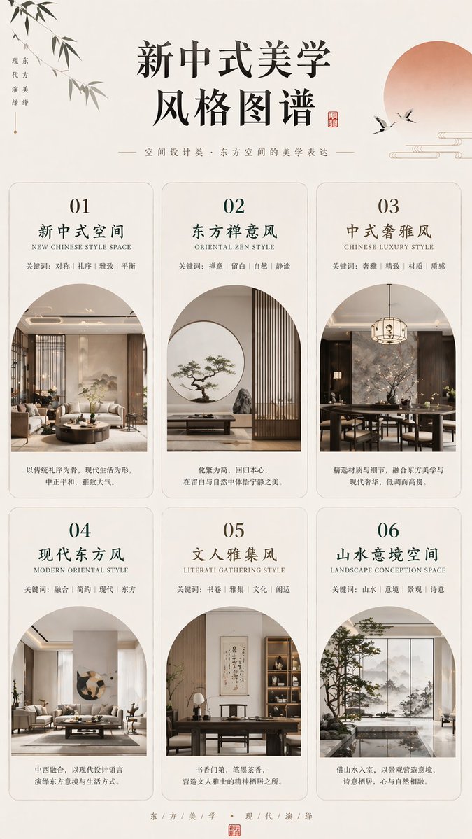 New Chinese Aesthetics Style Chart AI image template preview