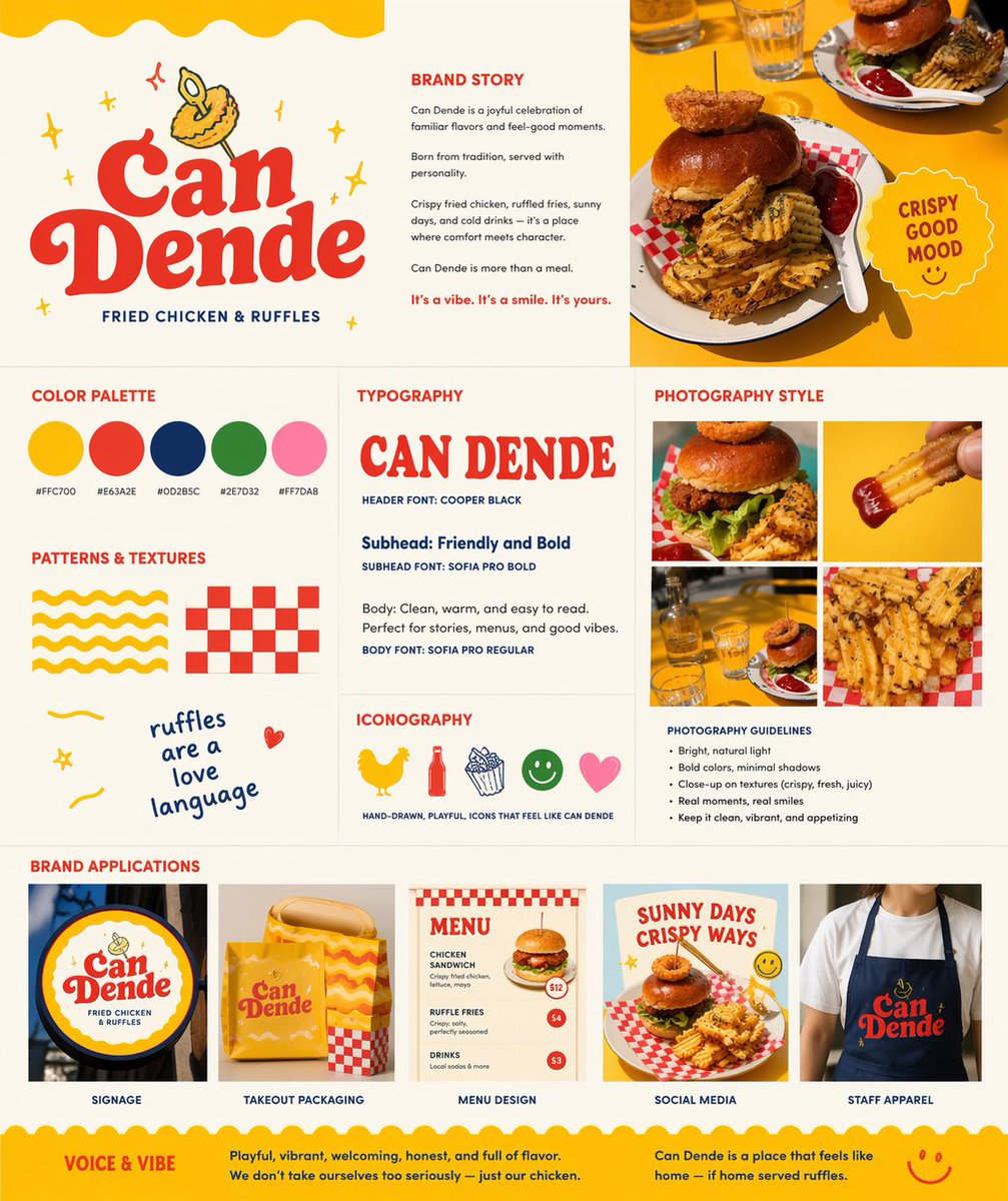 Retro Fast-Food Brand Board AI image template preview