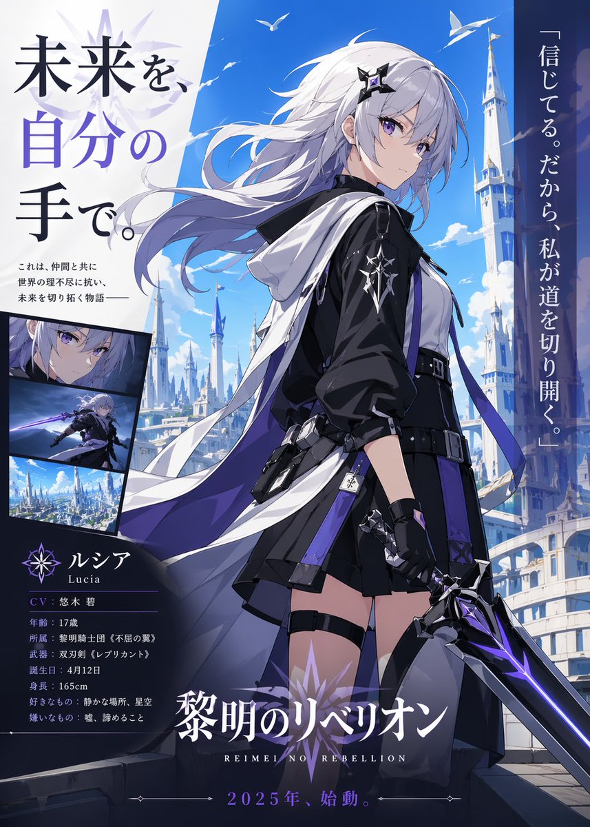 Anime Heroine Promo Poster AI image template preview