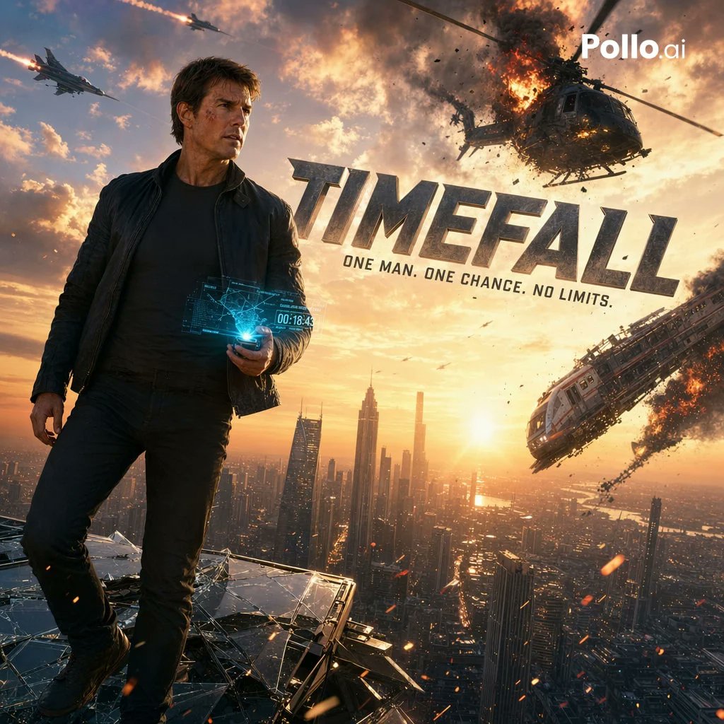 Cinematic Sci-Fi Action Poster AI image template preview