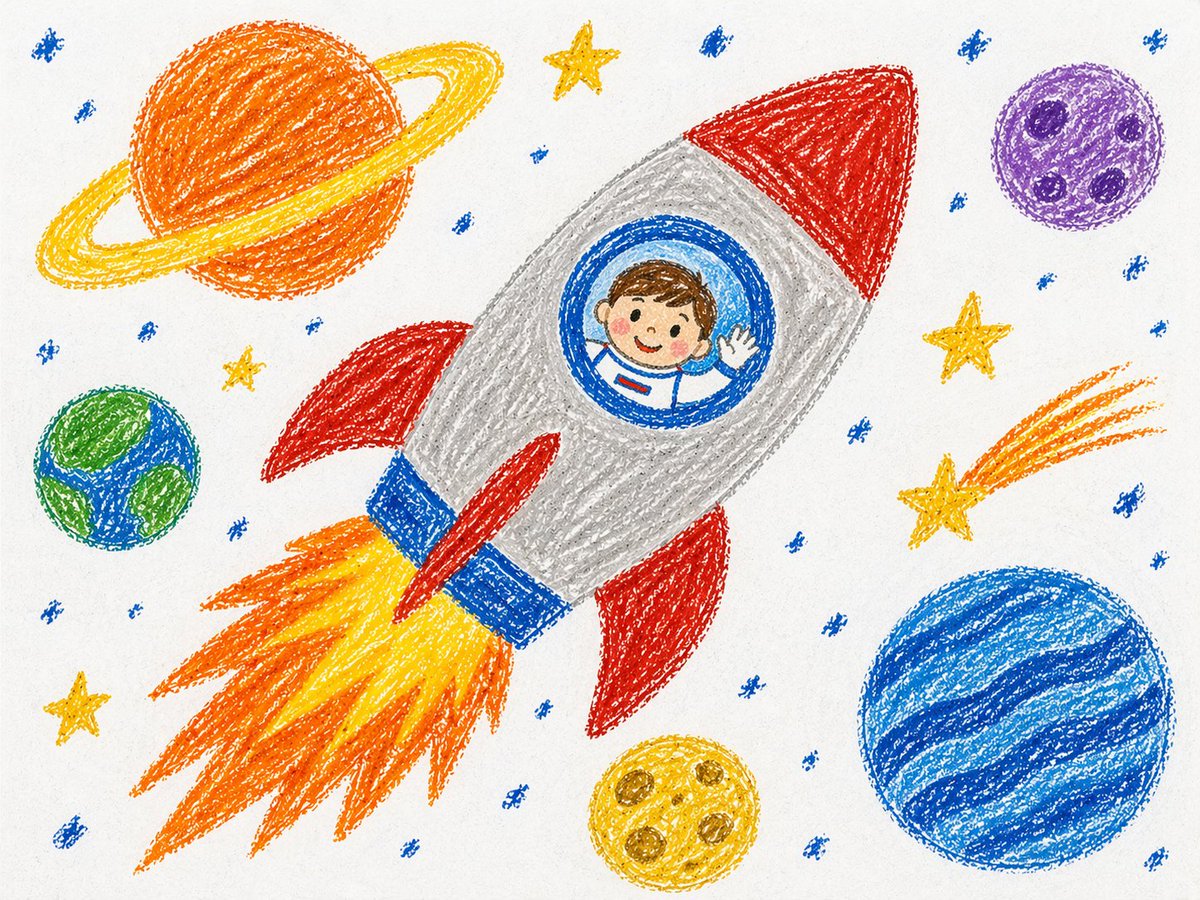 Crayon Style Drawing Prompt example 4