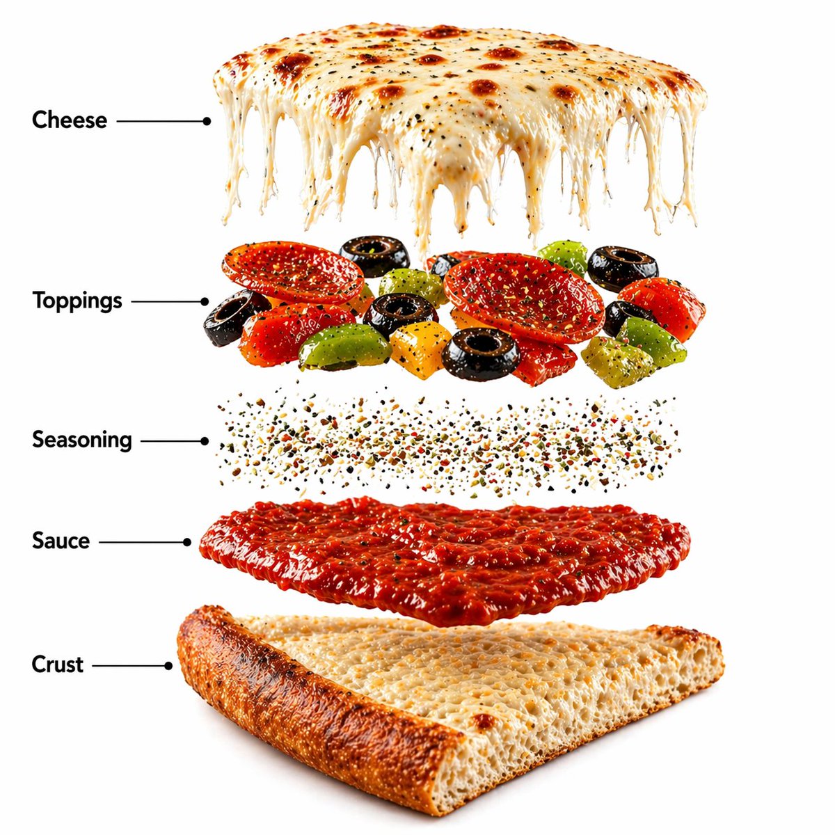 Pizza Food Photography and Infographic AI image template preview