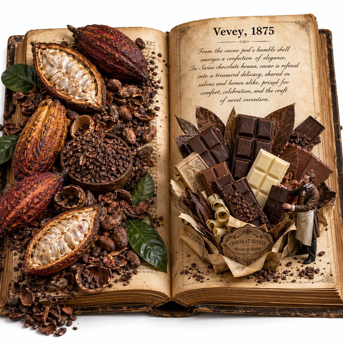 Edible History Pop-Up Chocolate Book AI image template preview