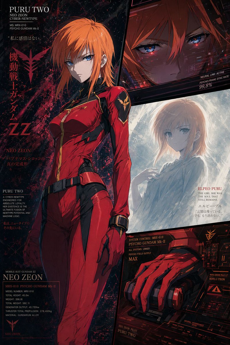Anime Mecha Pilot Poster AI image template preview